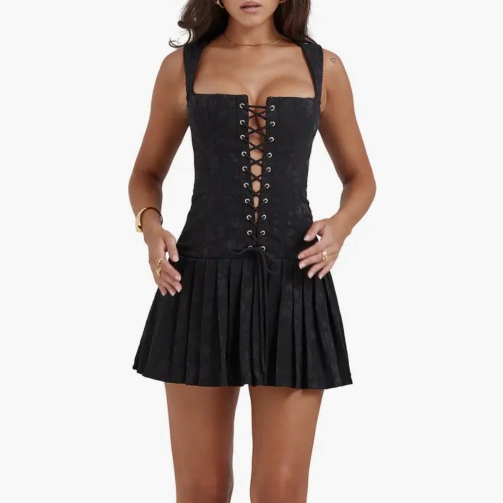 Talia Pleated Corset Mini Dress